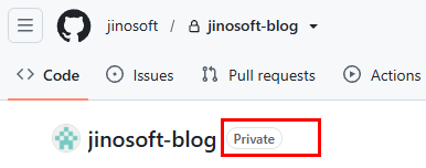 jinosoft-blog 저장소가 Private으로 전환된 결과